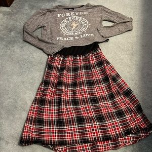 Girls Punk Rock Plaid Dress